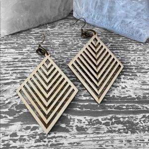 🍁5/25🍁 XL Laser Cut Natural Wood Boho Earrings